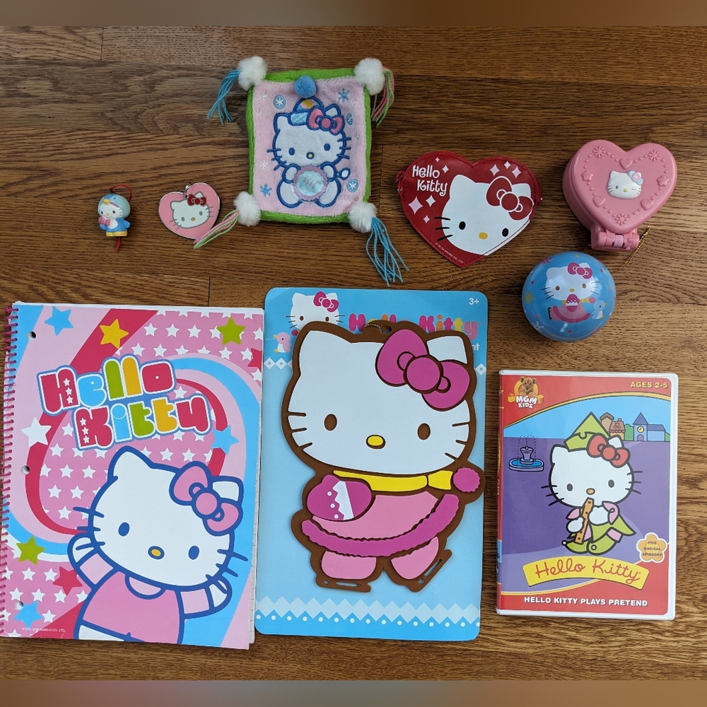 Hello Kitty lot DVD charms ornaments notebook stocking stuffers